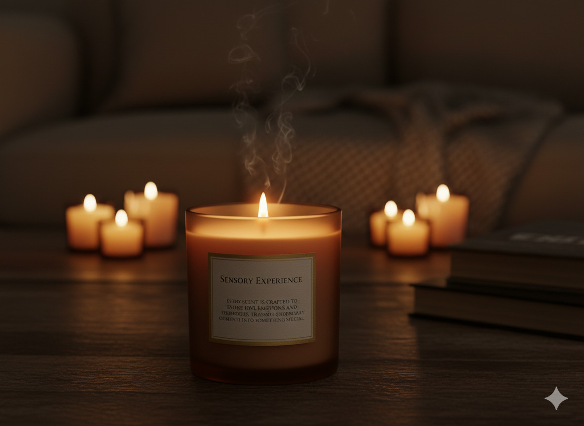 Ambient candle lighting creating atmosphere